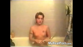 Skinny wife uses boiling hot water to orgasm