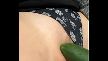 Milf masturbating with cucumber to huge squirting orgasm