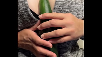 Milf masturbating with cucumber to huge squirting orgasm