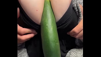 Milf masturbating with cucumber to huge squirting orgasm
