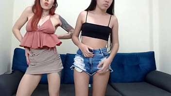 Teen and stepsister share cock and facial