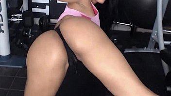 Hot slut working out & playing