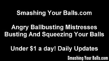 Ballbusting and ball squeezing femdom vids