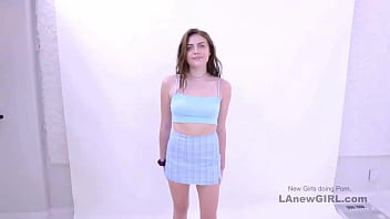 Enchanting brunette seduced by the producer