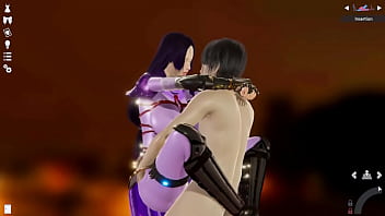 Purple catsuit chick enjoys hard dick