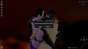 Purple catsuit chick enjoys hard dick