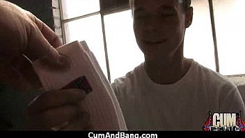 Ebony babe sucks group of white guys 8