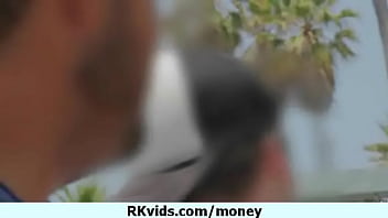 Desperate teen naked in public and fucks to pay rent 14