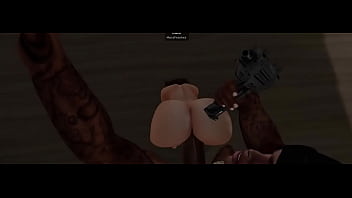 Second life thug fucks big booty bitch