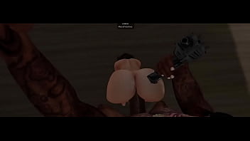 Second life thug fucks big booty bitch
