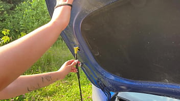 I asked the bitch to help fix the car but she helped my dick