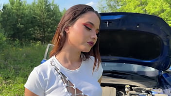 I asked the bitch to help fix the car but she helped my dick