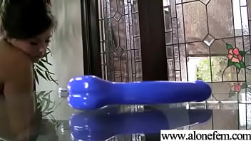 Girl masturbating with sex toys dildos to get orgasm clip 31