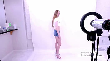 Fresh faced teen with golden locks gets fucked at a modeling audition