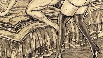 Retro erotic drawings