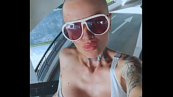 Bald girl wishes you a great day