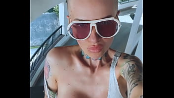 Bald girl wishes you a great day