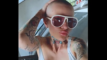 Bald girl wishes you a great day