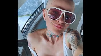 Bald girl wishes you a great day