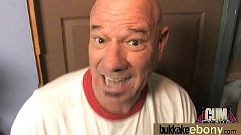 Ebony cum slut hottie bukkake party 12