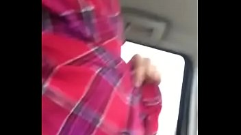 Petite teen getting fucked in a car in public