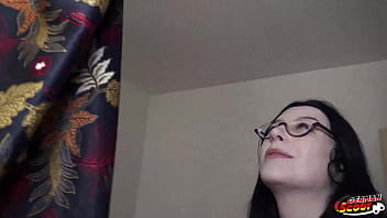 German scout black hair pawg glasses girl melli venom pick up for first casting fuck in berlin