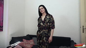 German scout black hair pawg glasses girl melli venom pick up for first casting fuck in berlin