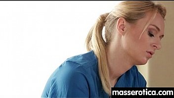 Teen eats milf pussy at oily threesome