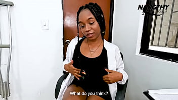 Hot doctor masturbates in her office