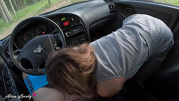 Babe loves suck cock and riding on cock in a car Babe loves suck cock and riding on cock in a car