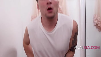 Weirdo step son randomly rams cock up step mothers plump ass while they were shopping