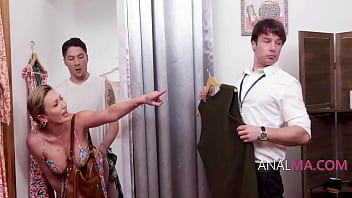 Weirdo step son randomly rams cock up step mothers plump ass while they were shopping