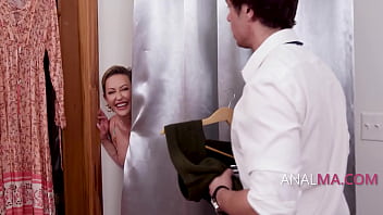 Weirdo step son randomly rams cock up step mothers plump ass while they were shopping