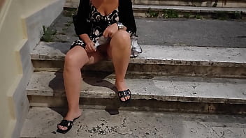 Public orgasm fingering with short skirt in almost caught misscreamy