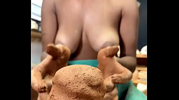 Sexy video making a clay sculpture