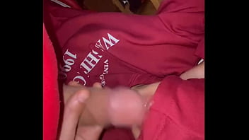 A cock in the mouth of a hooded milf