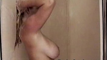 Busty heather taking a shower