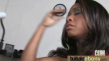 Huge cocks cover their black face in cum 10