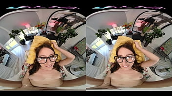 Busty brunette wishes she was riding your hard cock in virtual reality