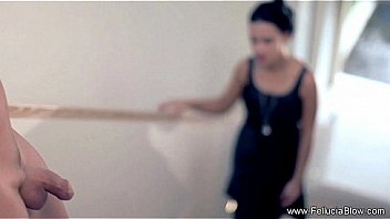 Blowjob session on the stairs