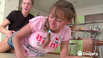 Lovely teen gets a big anal cream pie