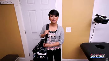 Skinny brunette jae scott sucks a dick and gets her pussy deeply fucked