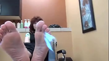 Mature hairstylist soles