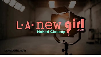 Elegant brunette model naked close up