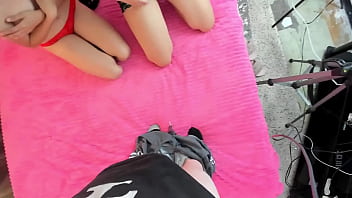 Teens fuck in a threesome and lick pussy