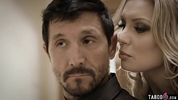 Blonde stepmom and step daughter testing a potential daddy