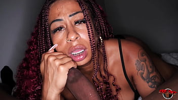 Horny slut gets her throat fucked