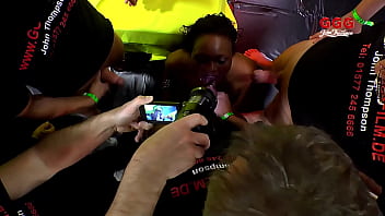 Ggg studio backstage of gangbang with a black girl