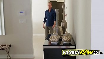 Busty stepdaughter enjoys a loaded piston duo within the family