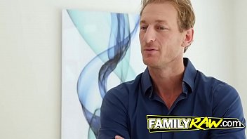 Busty stepdaughter enjoys a loaded piston duo within the family